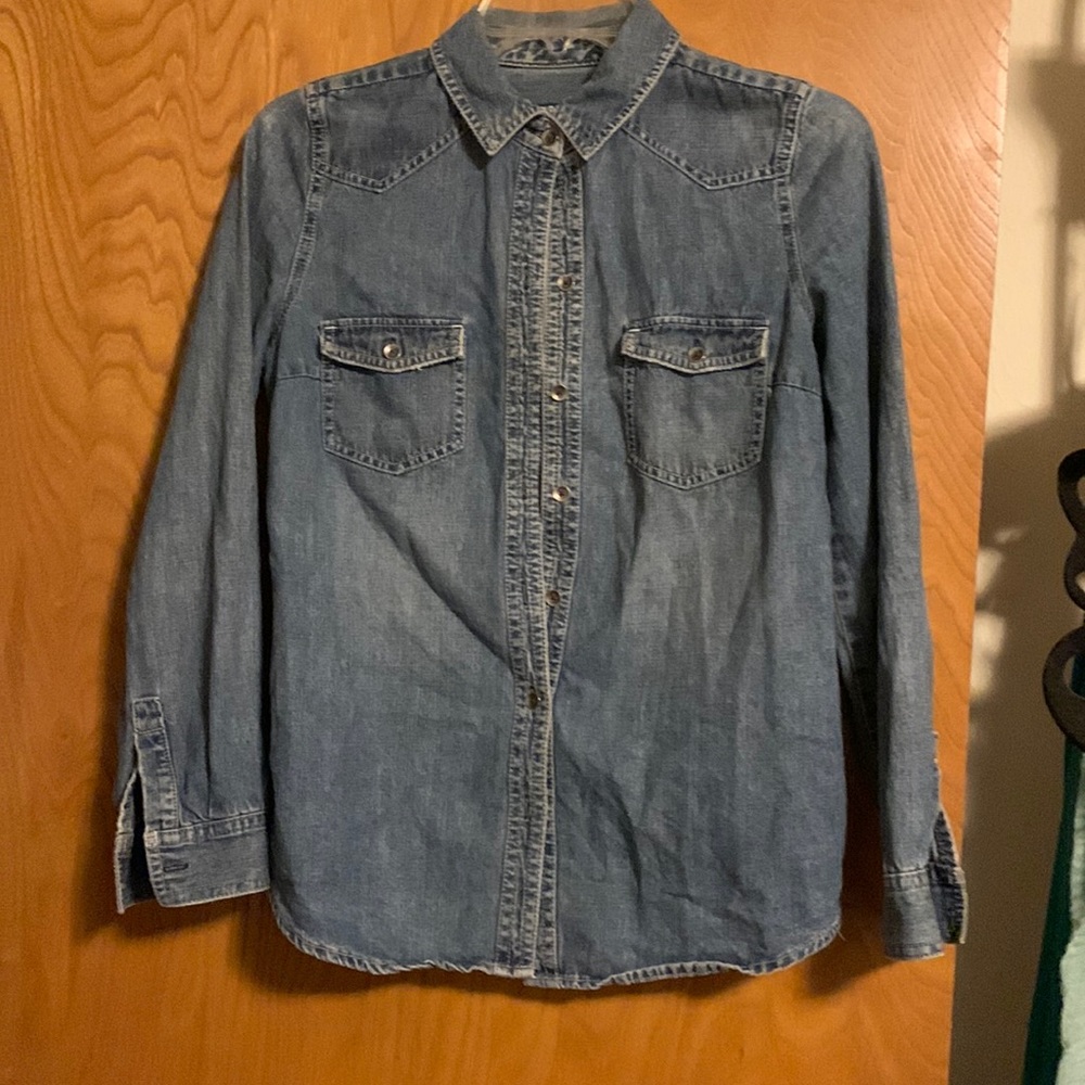 Denim button down